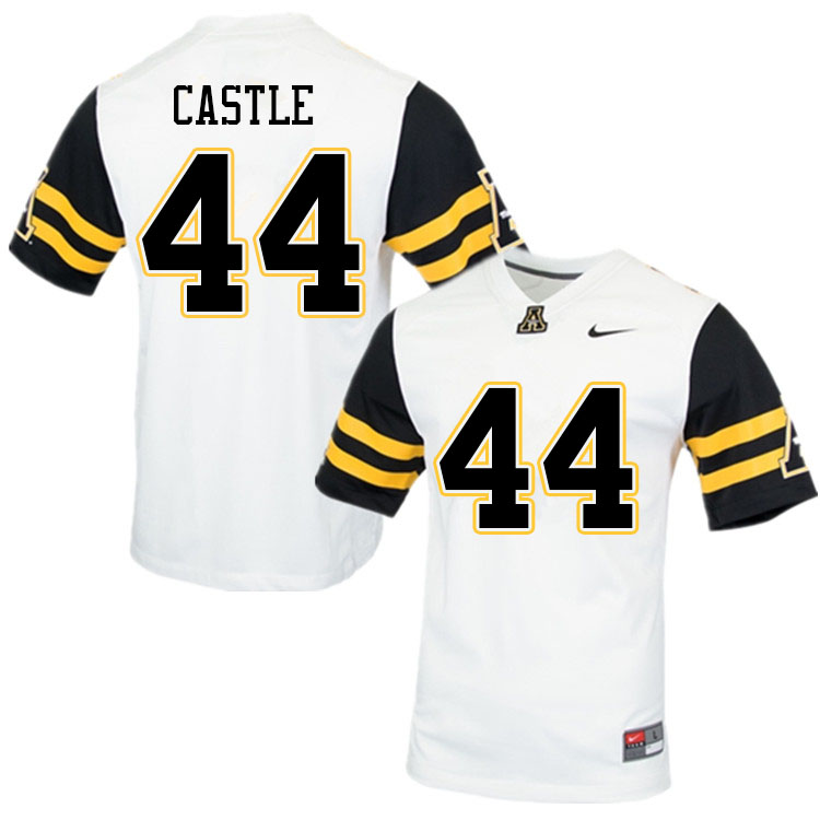 Men #44 Anderson Castle Appalachian State Mountaineers College Football Jerseys Sale-White